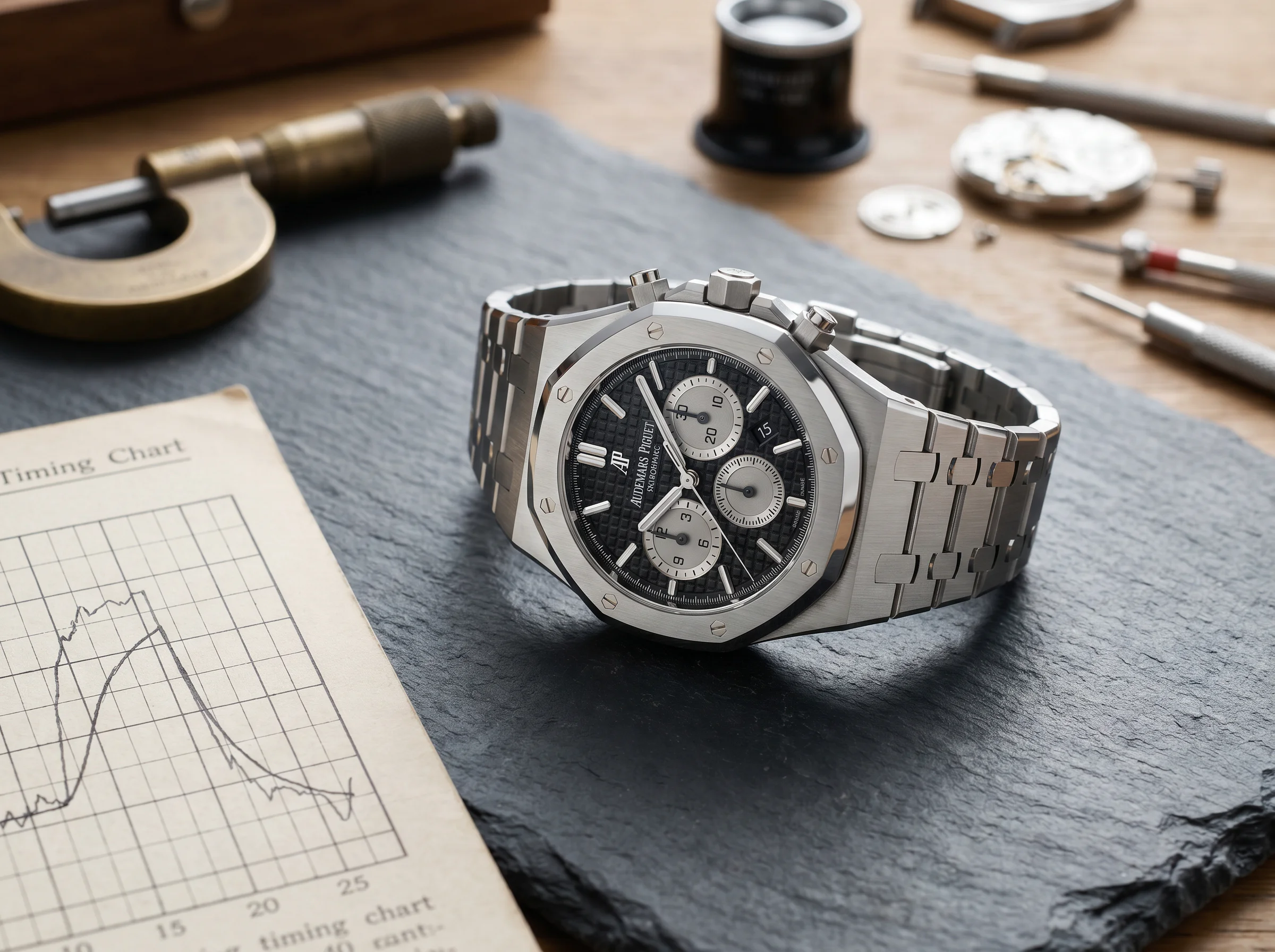 Audemars Piguet Royal Oak Chronograph 26240ST current production 41mm stainless steel with black Grande Tapisserie panda dial
