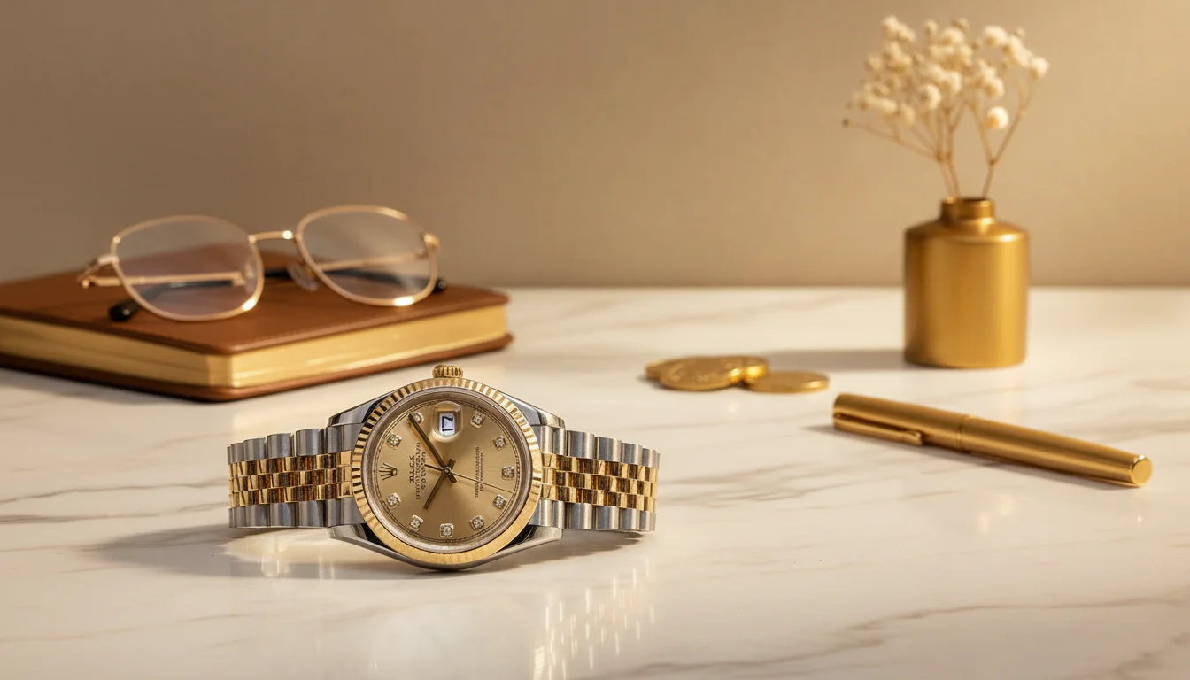 Rolex Datejust 36 two-tone gold champagne dial, an accessible gold watch for 2026