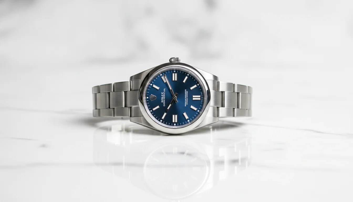 Rolex Oyster Perpetual 41 124300 blue dial, entry Rolex under 10000