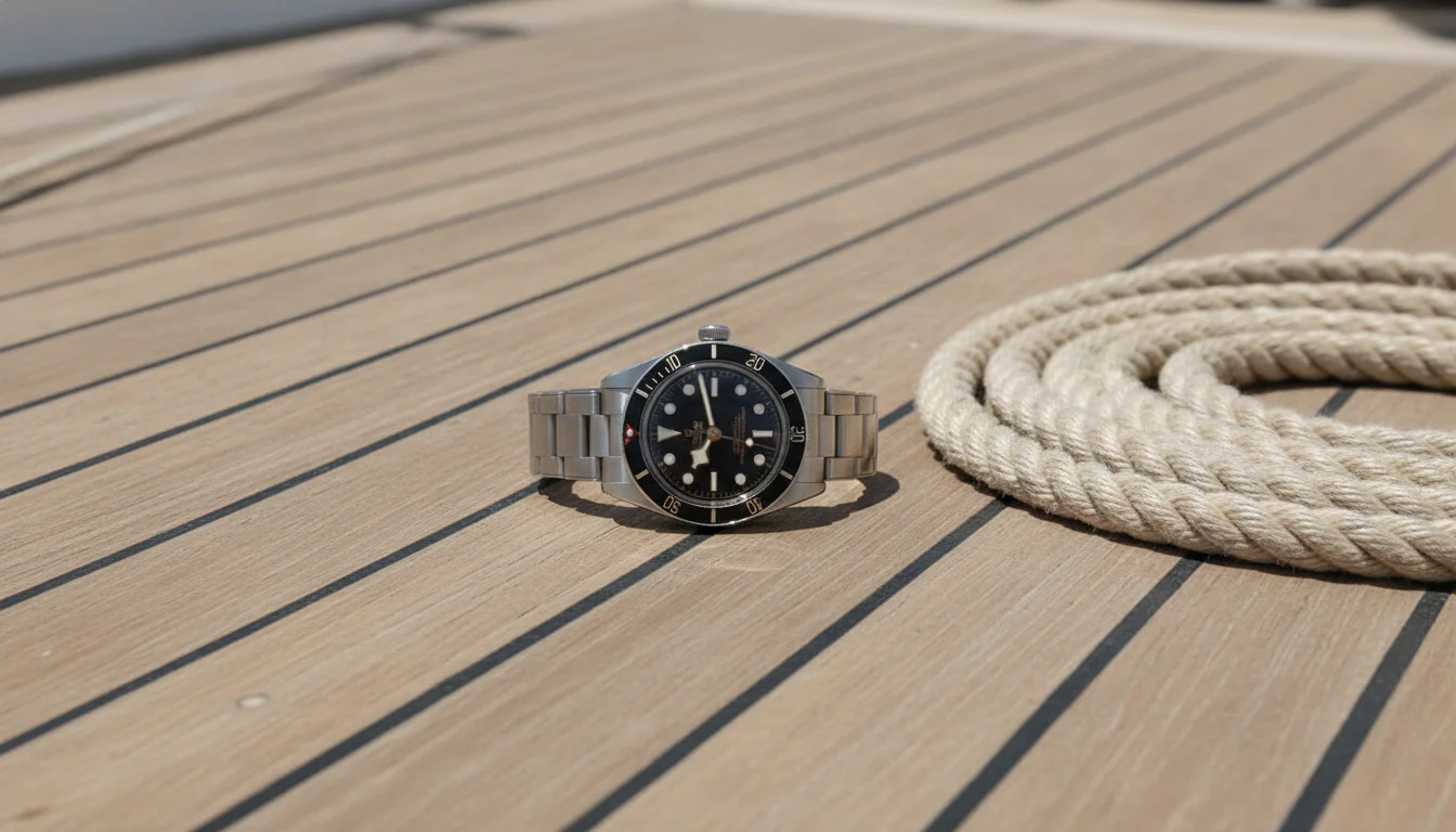 Best watches under 10000, Tudor Black Bay 58 79030N steel diver on a teak deck