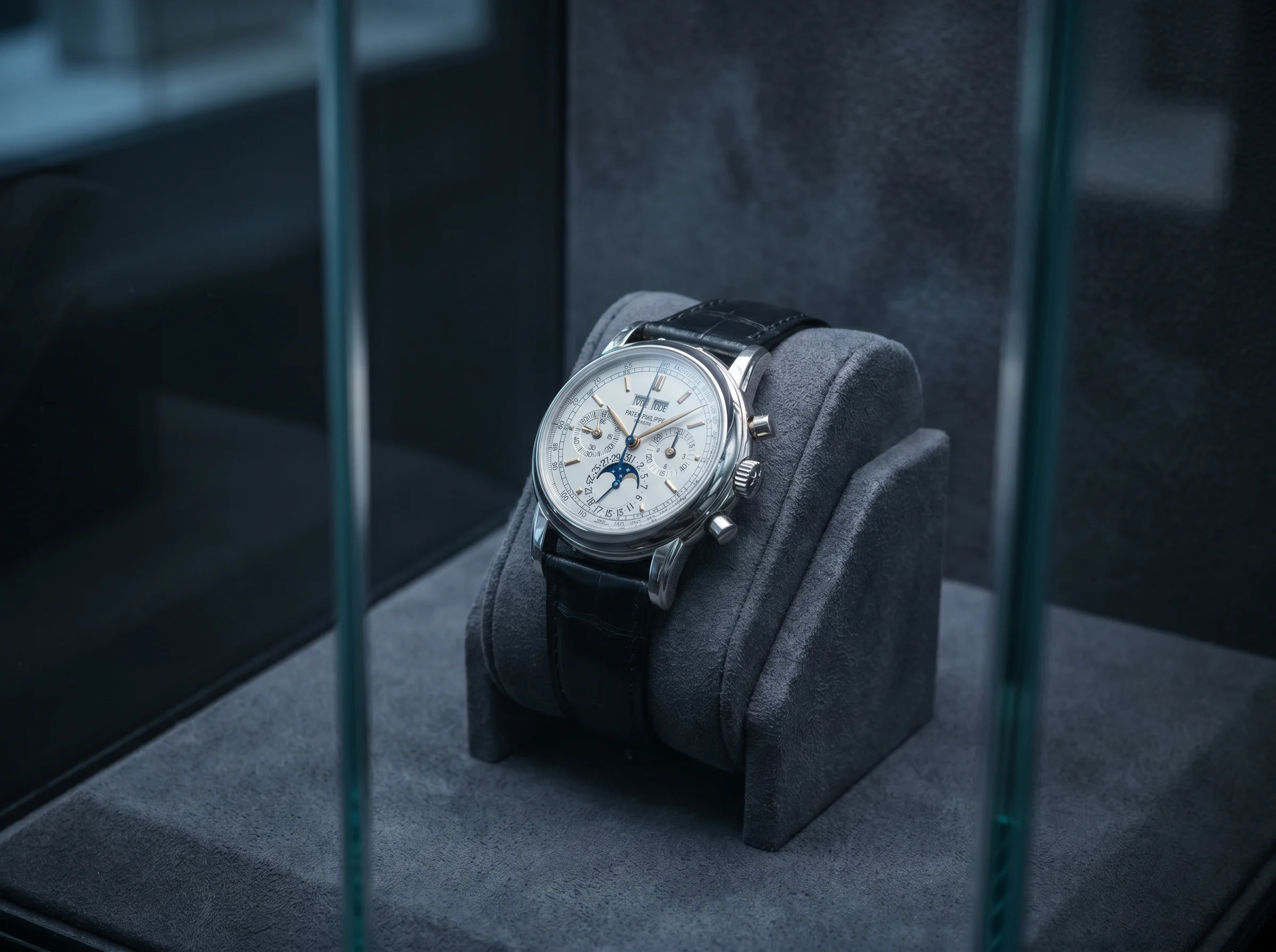 Patek Philippe Reference 3970 platinum perpetual calendar chronograph wristwatch