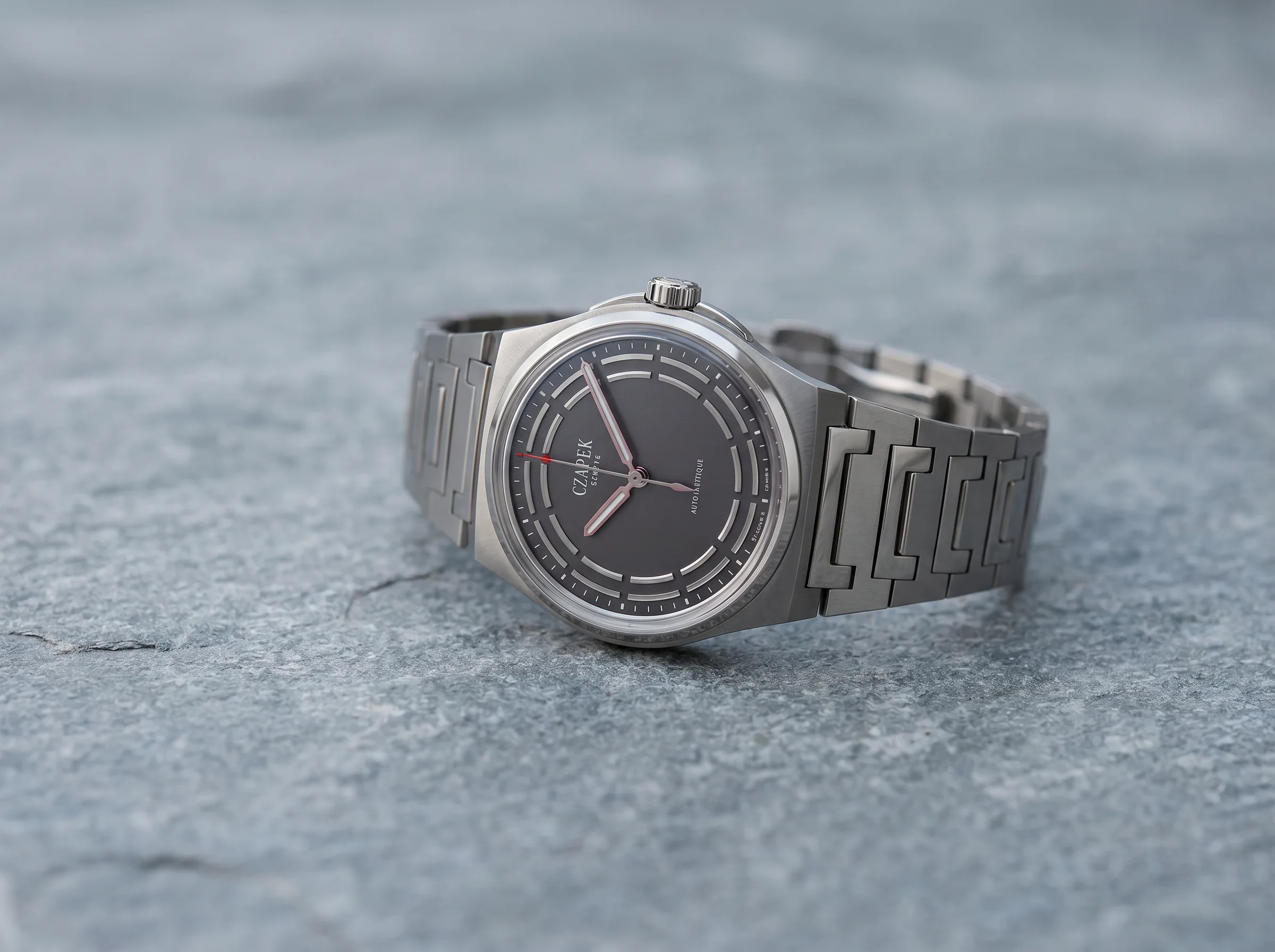 Czapek Antarctique Titanium Dark Sector, a grey titanium sports watch with an anthracite sector dial