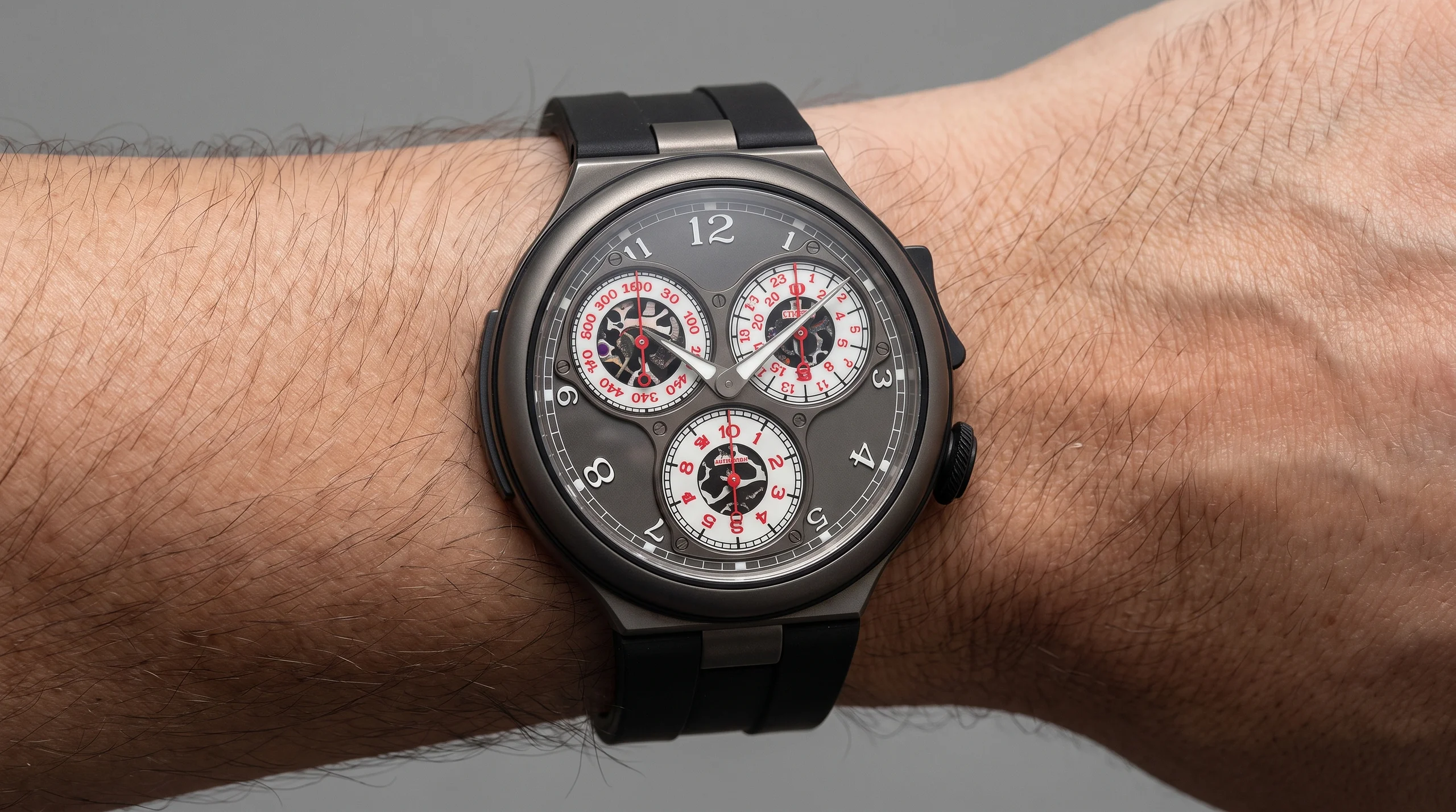 F.P. Journe Centigraphe Sport titanium chronograph watch worn on wrist