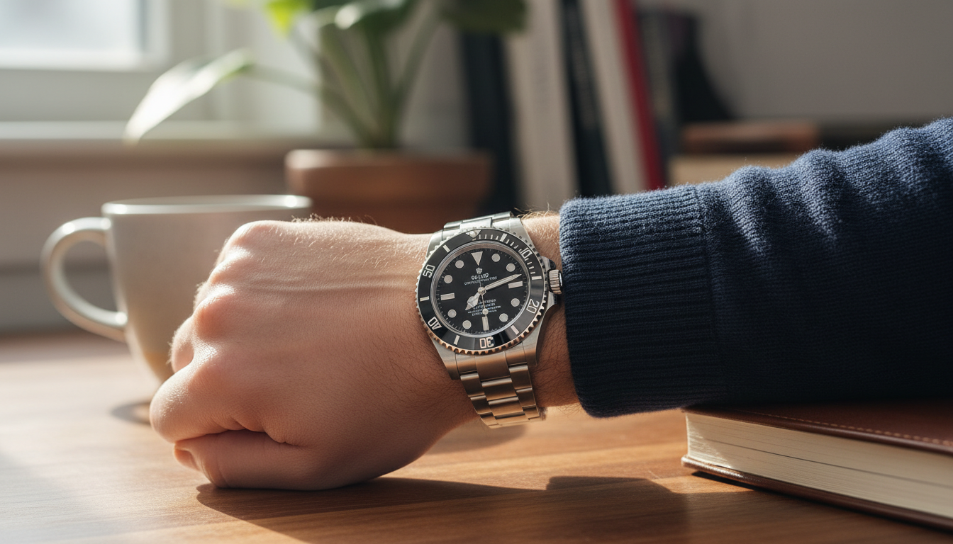 Rolex Submariner 126610LN worn on a wrist, showing the 41mm case and Oyster bracelet in natural light