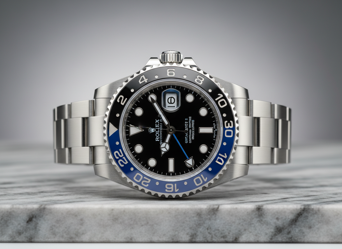 Rolex GMT-Master II Batman reference 126710BLNR on Oyster bracelet with blue and black Cerachrom bezel