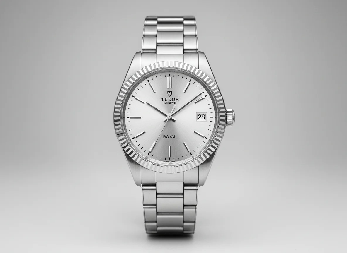 Tudor Royal 36mm 2026 with engine-turned bezel and integrated five-link bracelet