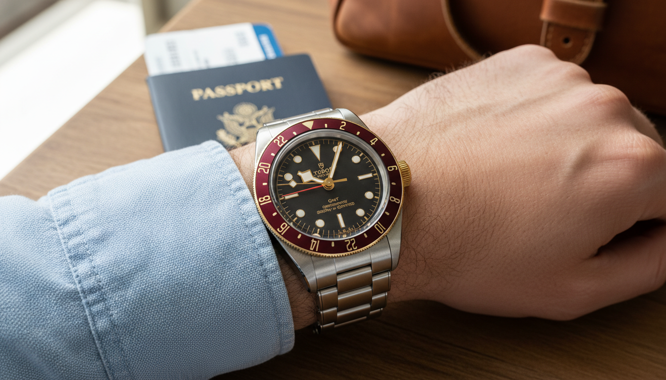 Tudor Black Bay 58 GMT on wrist showing 39mm case proportions