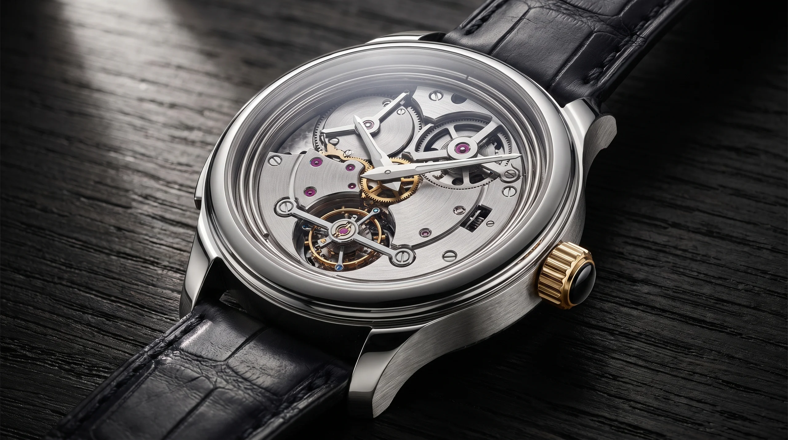 Chopard L.U.C Grand Strike skeletonized movement showing the Grande Sonnerie and tourbillon mechanism