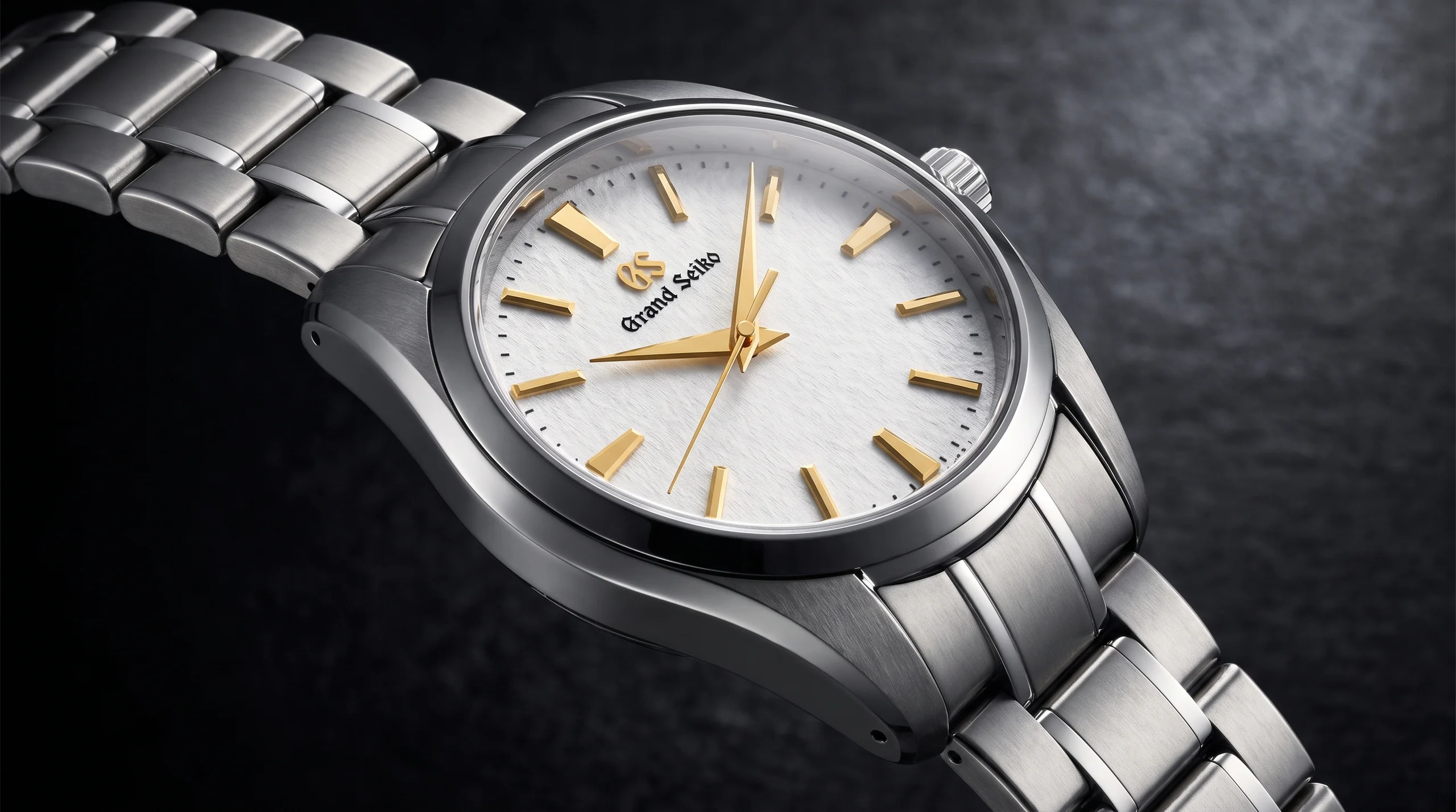 Grand Seiko Snowflake SBGA211 textured white dial titanium wristwatch