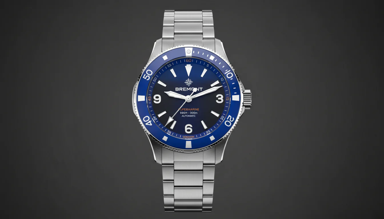 Bremont Supermarine 300M dive watch in blue dial, front view