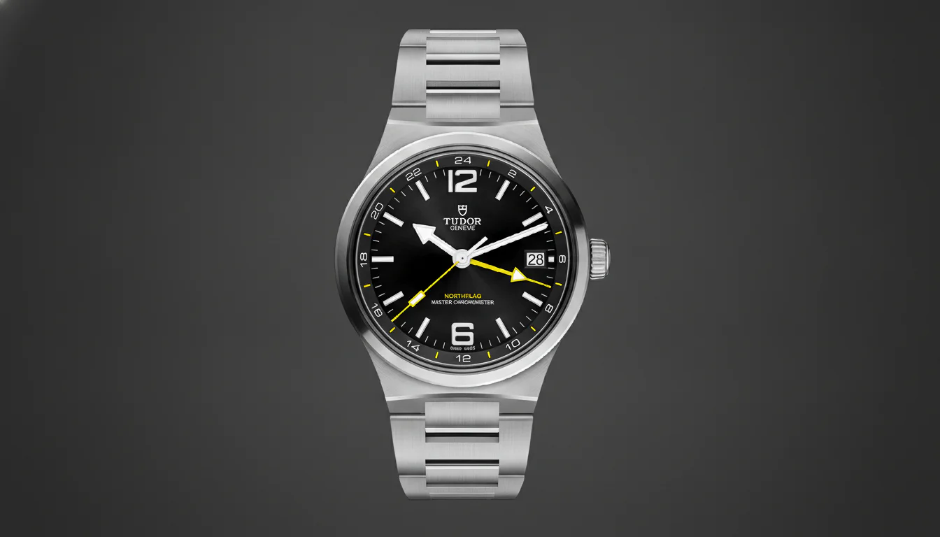 Tudor Northflag GMT reference 9140G1A0U in brushed steel, front view