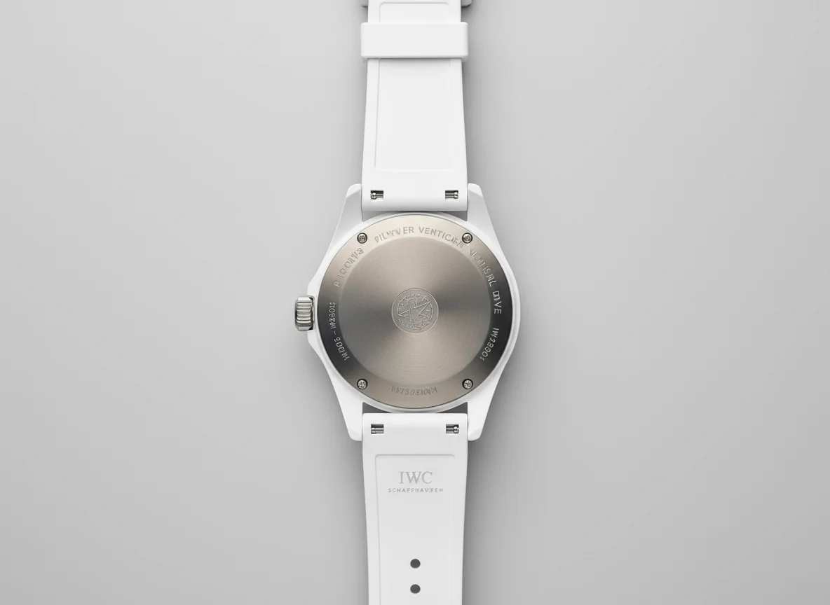 IWC Venturer Vertical Drive solid Ceratanium caseback with Vast Haven-1 spaceflight certification engravings
