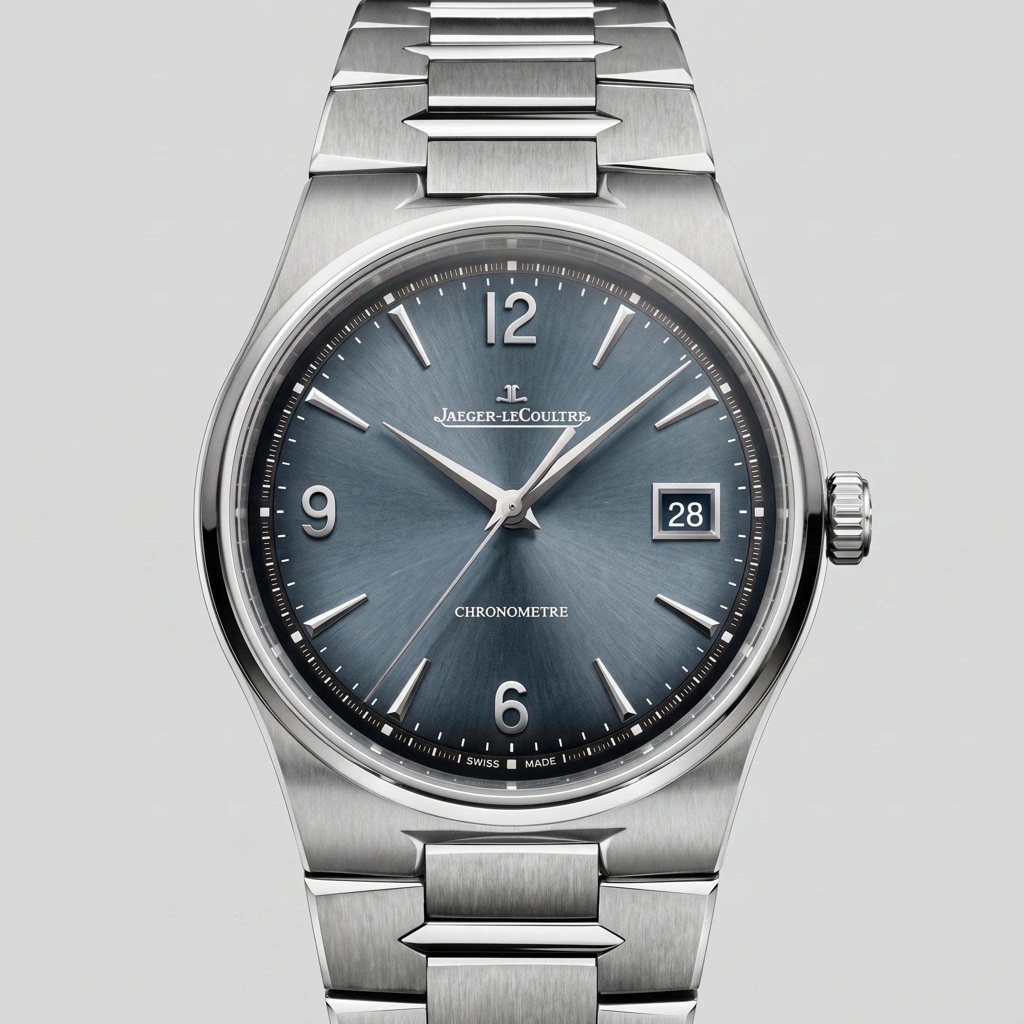 Jaeger-LeCoultre Master Control Chronometre Date reference Q4158120 blue dial studio shot