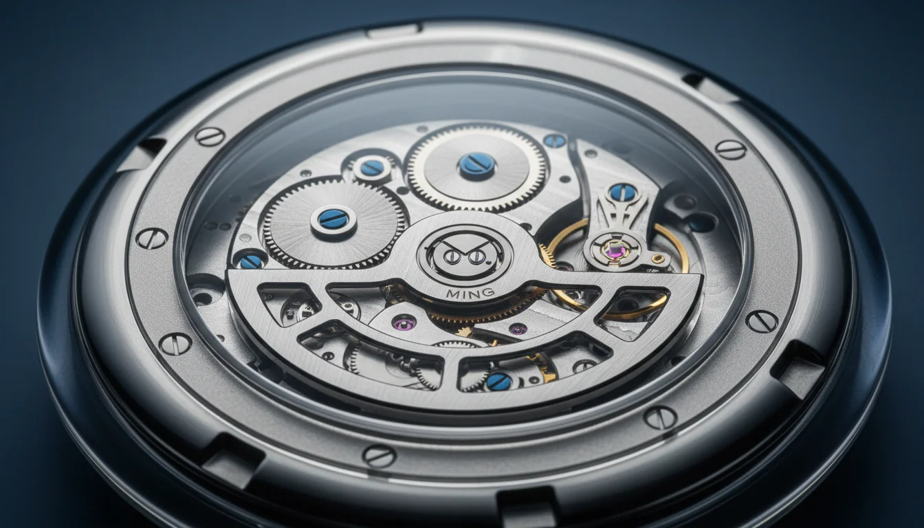 MING 57.05 Comet caseback showing Calibre 330.M2 automatic movement