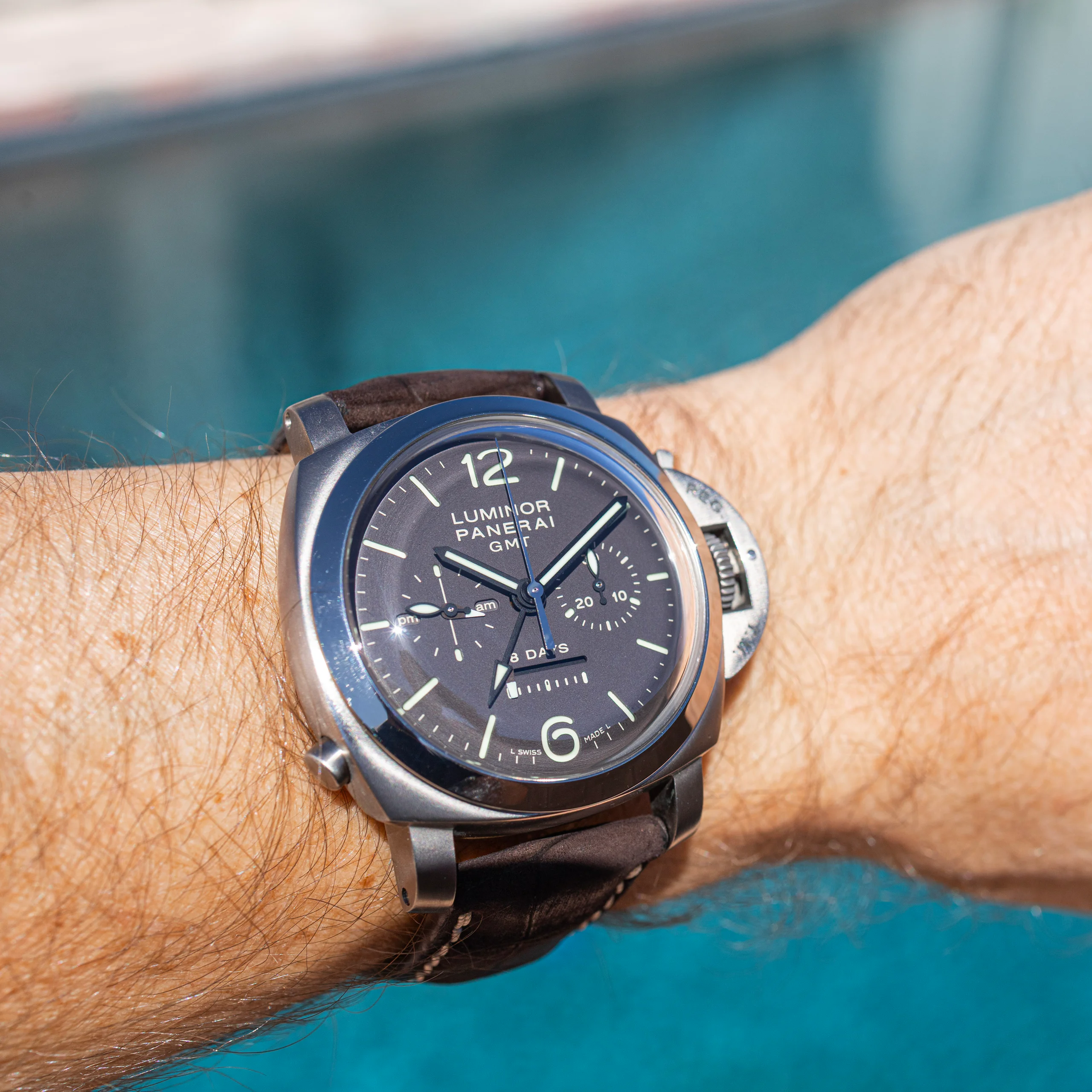 Panerai PAM00317 Monopulsante in black DLC titanium, in-stock at 5D Watches, monopusher chronograph configuration