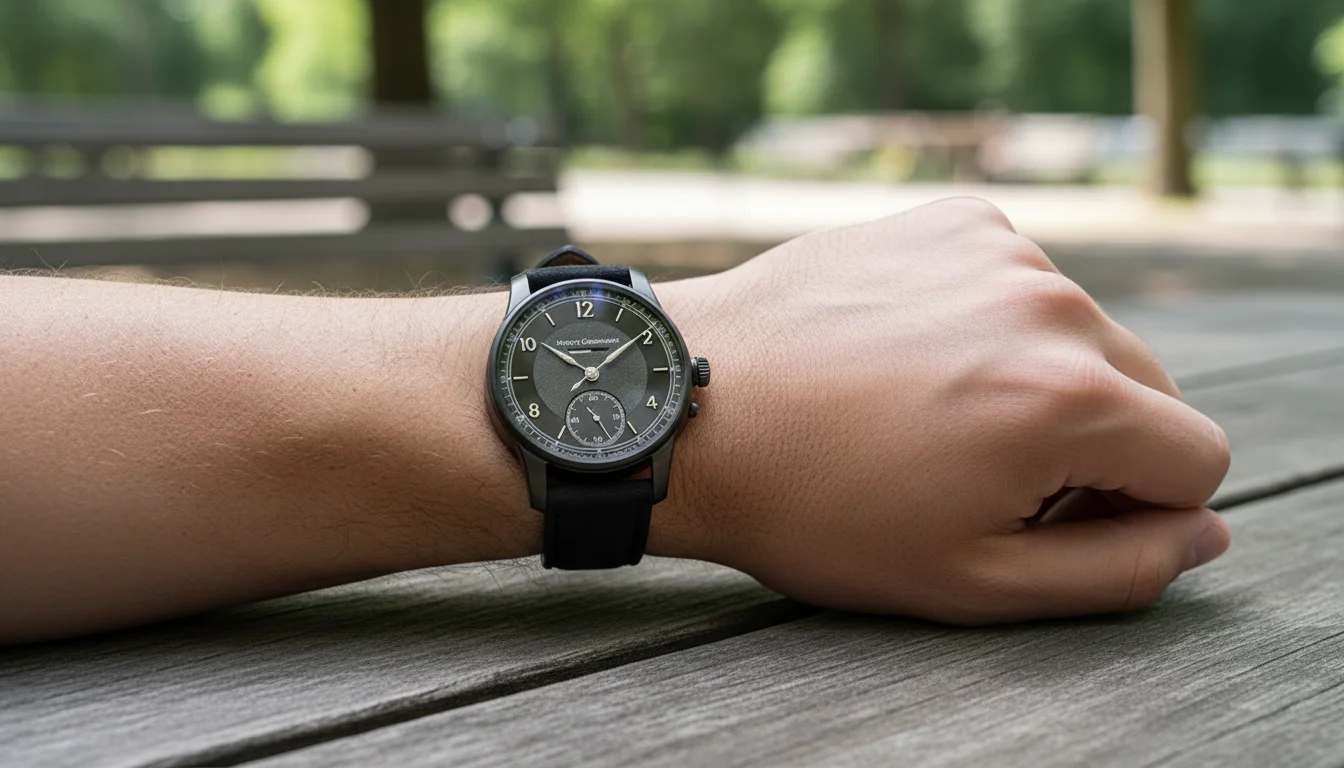 The Moritz Grossmann Benu Power Reserve worn on the wrist