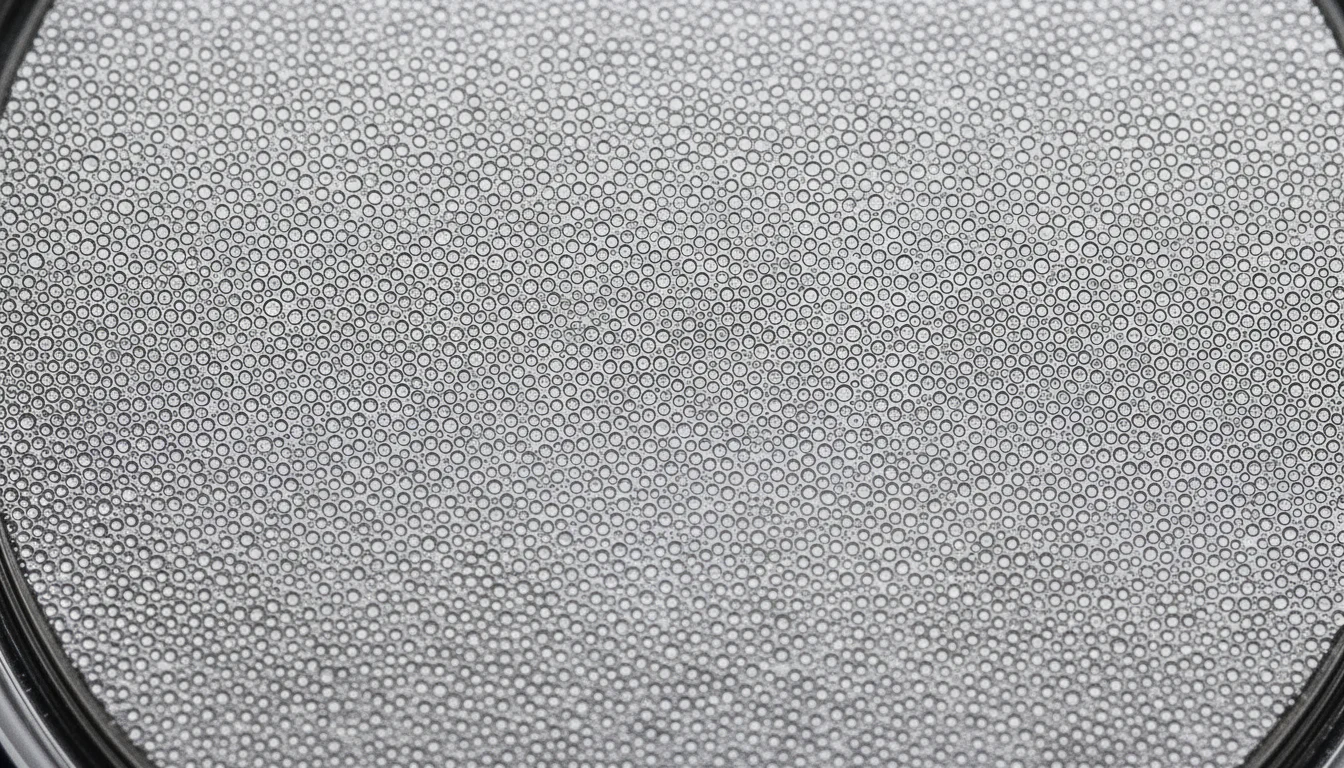 Macro shot of perlage circular graining pattern on a watch movement plate