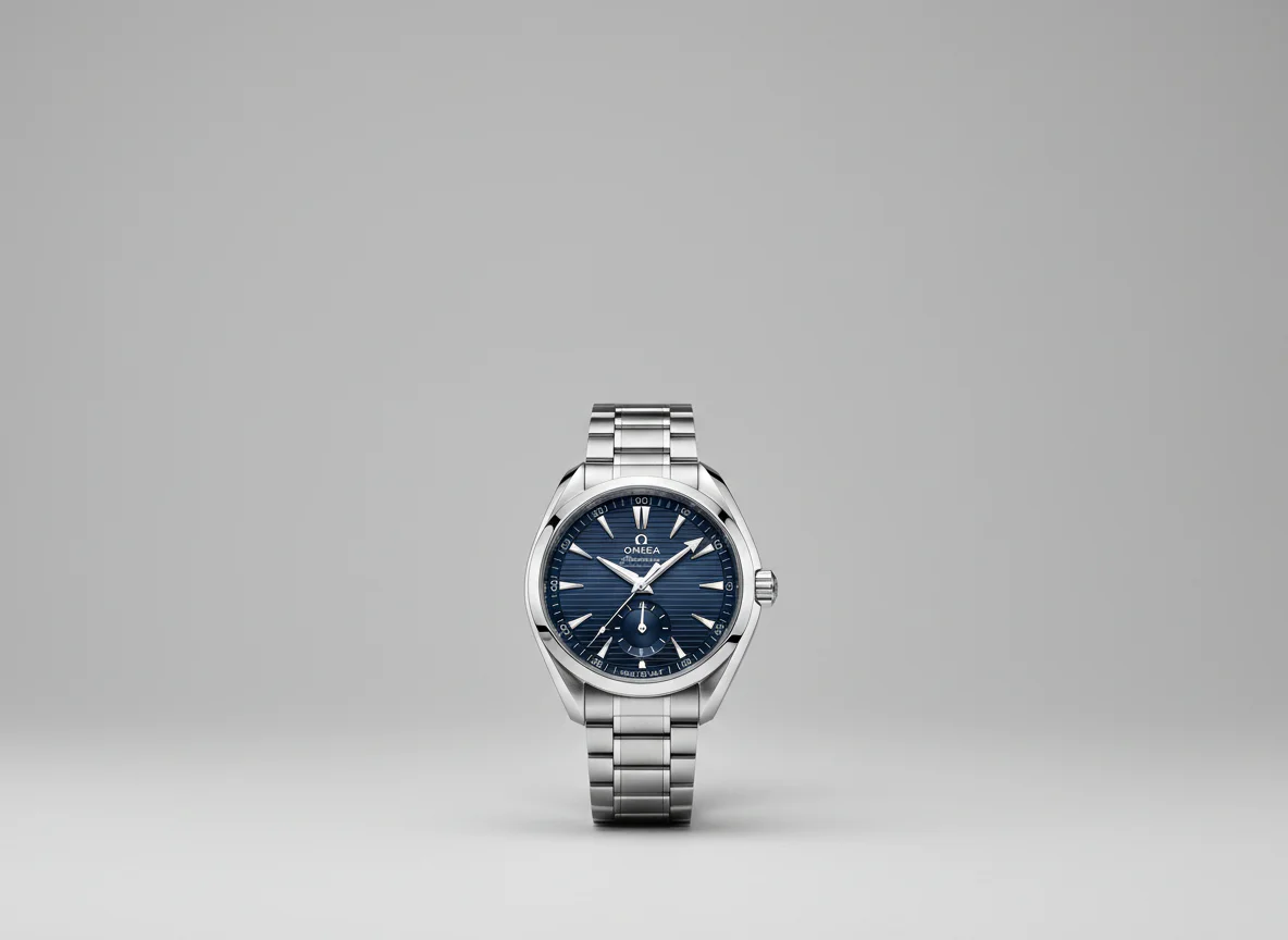 Omega Seamaster Aqua Terra Small Seconds 41mm with deep blue teak dial and combined seconds-date subdial at 6 oclock
