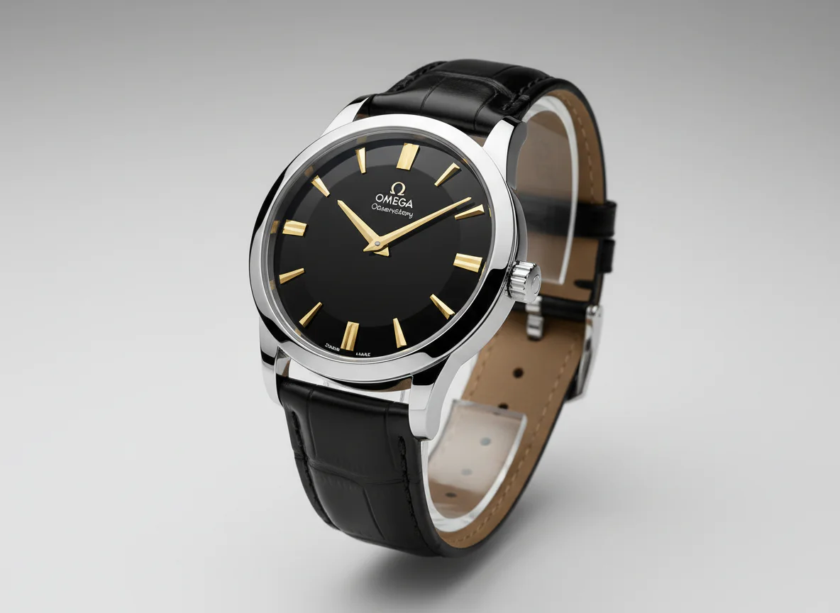 Omega Constellation Observatory 140.13.39.21.01.001 in O-MEGASTEEL with black ceramic pie-pan dial