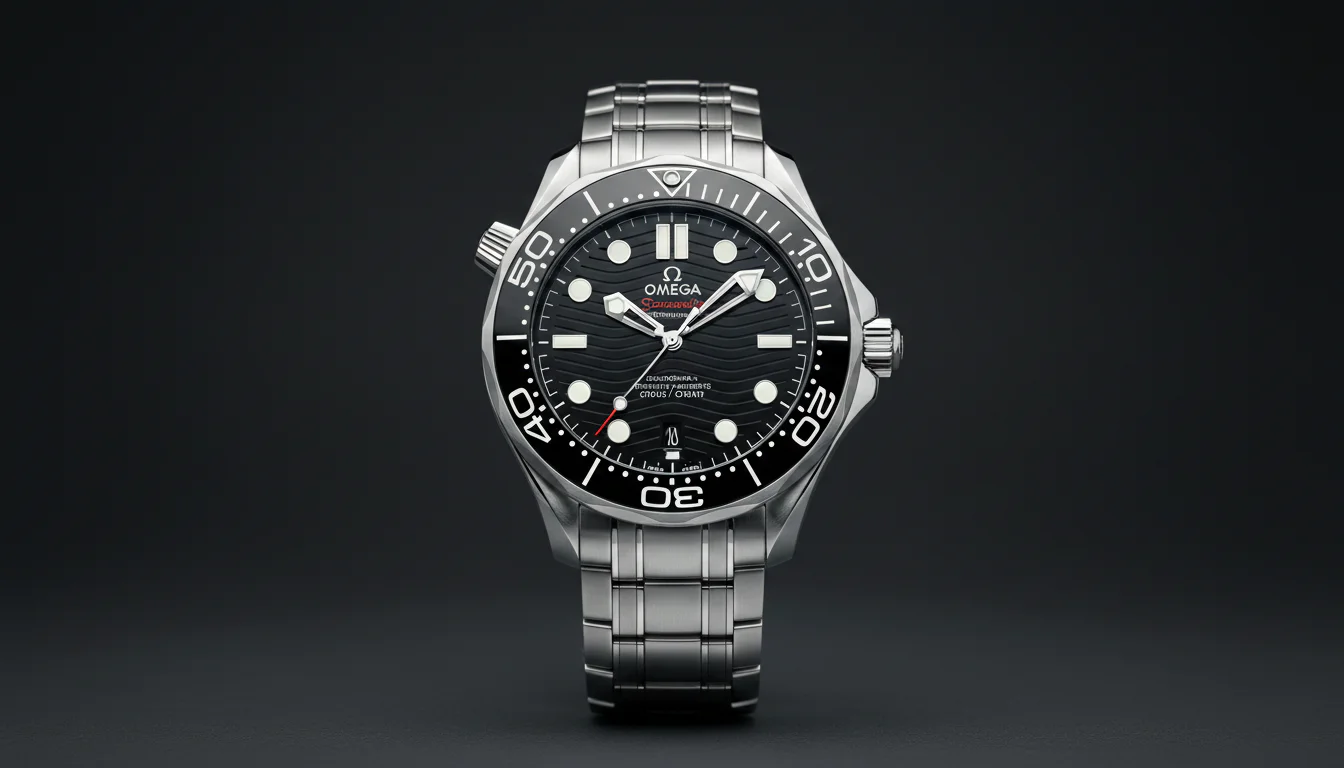 Omega Seamaster Diver 300M ref 210.30.42.20.01.001 with black wave-pattern dial