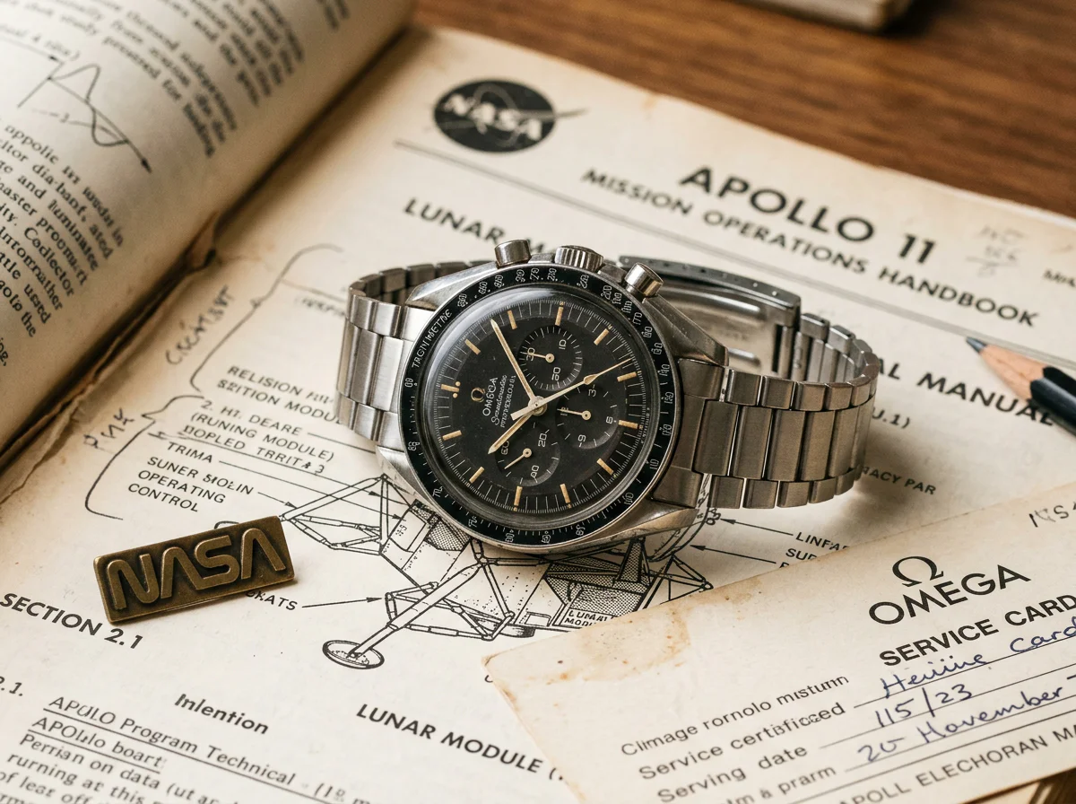 Vintage Omega Speedmaster Professional 145.022 with Calibre 861, aged tritium dial with creamy patina, and original 1970s steel bracelet
