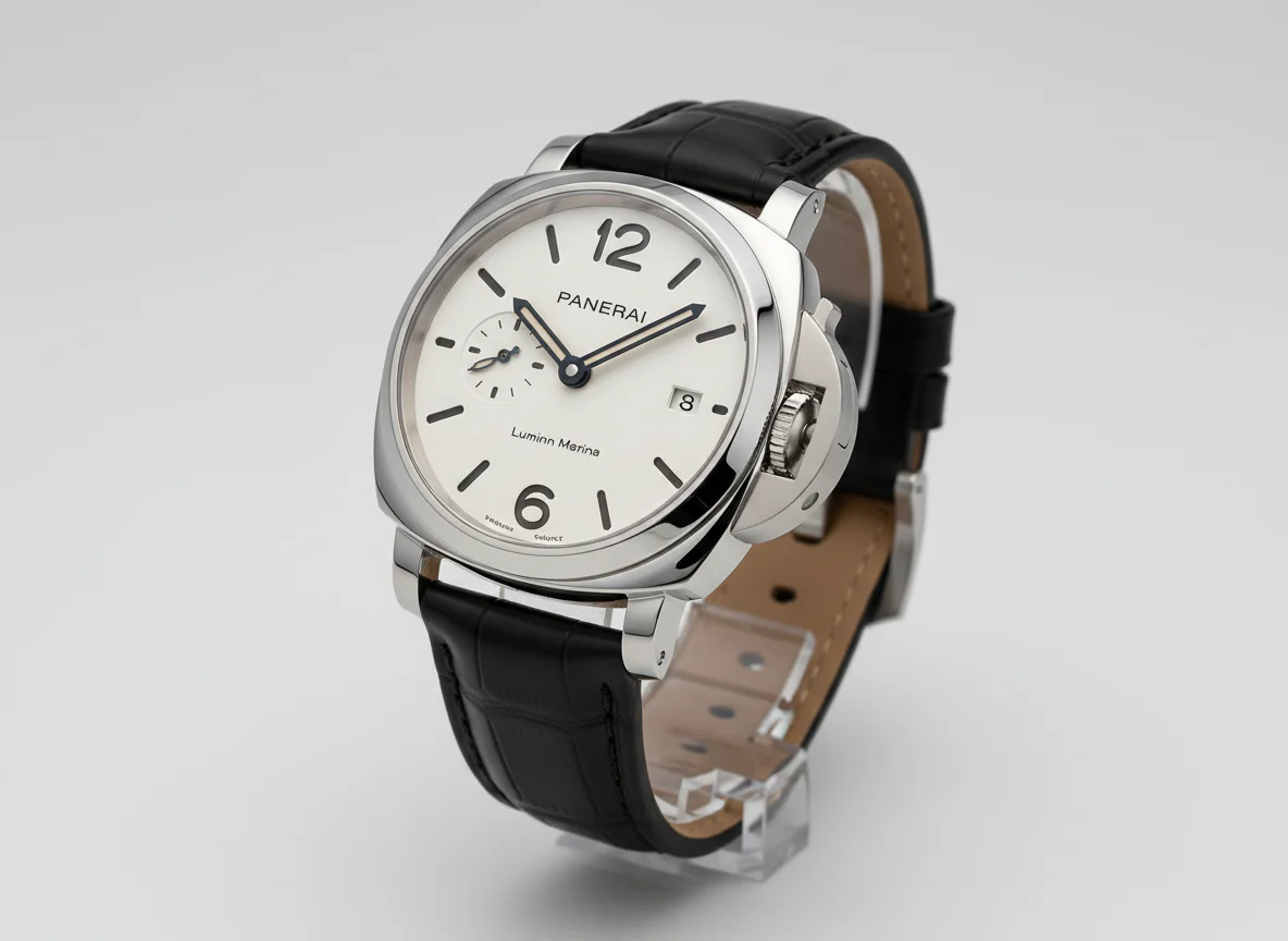 Panerai Luminor Marina Quaranta 40mm in steel with white sandwich dial and modern compact proportions