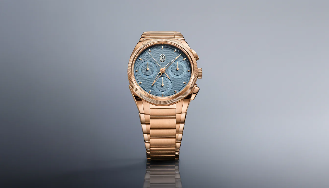 Parmigiani Fleurier Tonda PF chronograph in rose gold with blue barleycorn dial