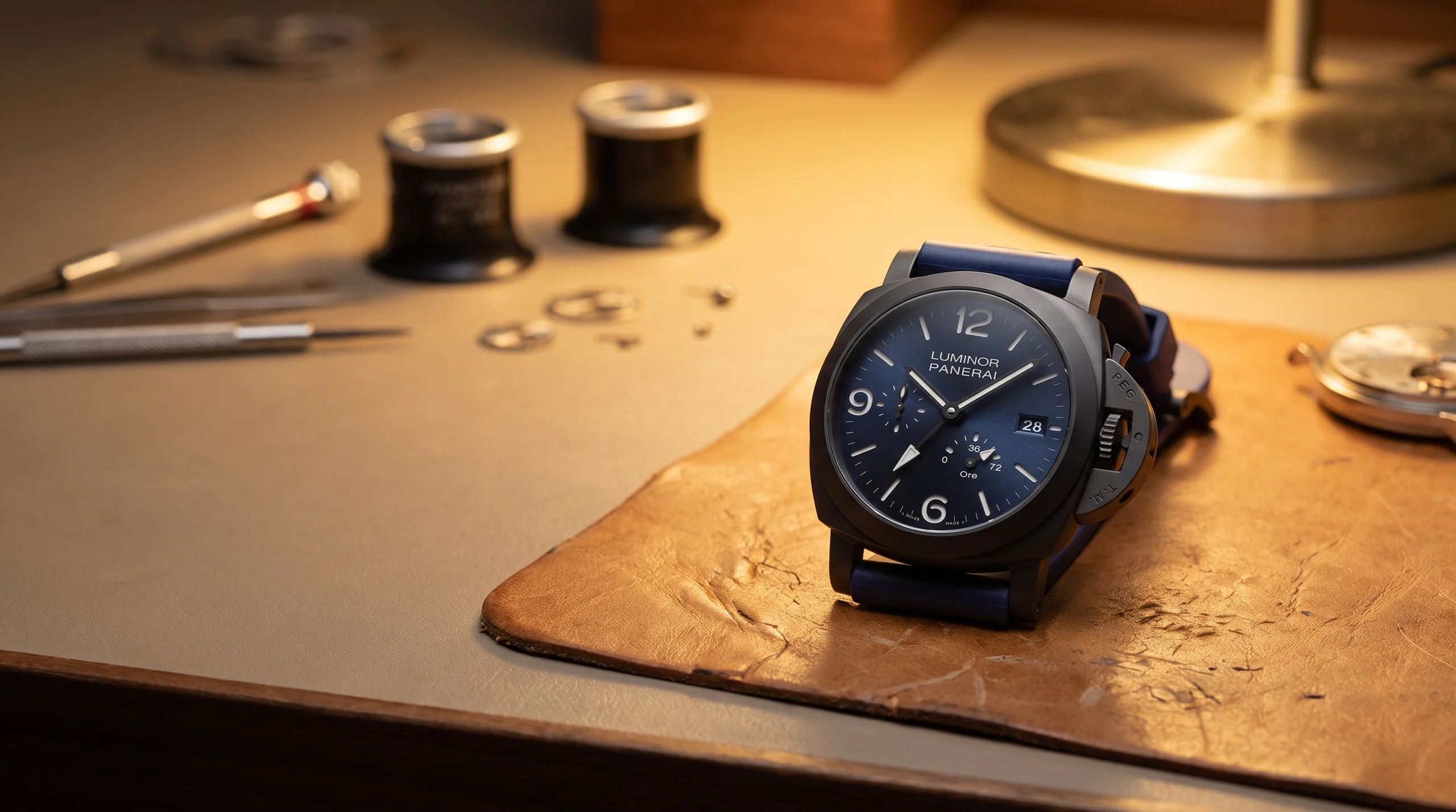 Panerai Luminor with a power reserve gauge on the dial