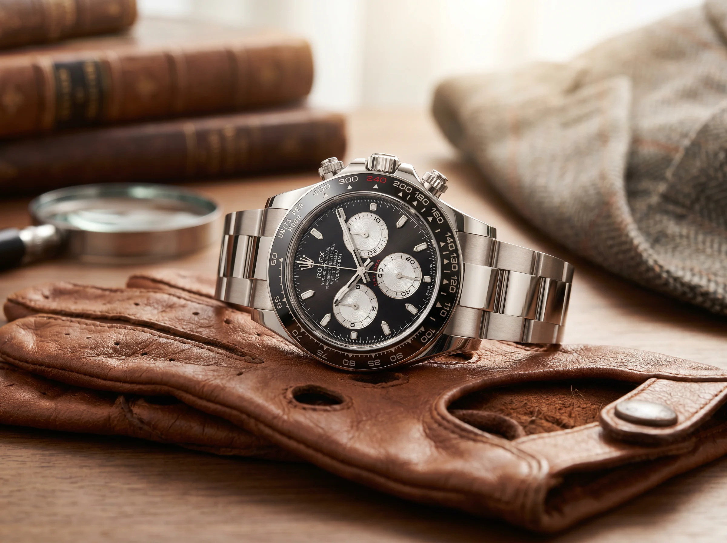 Rolex Daytona Le Mans 126529LN white gold 100th anniversary edition with red 100 on tachymeter and 24-hour subdial at 6 o'clock