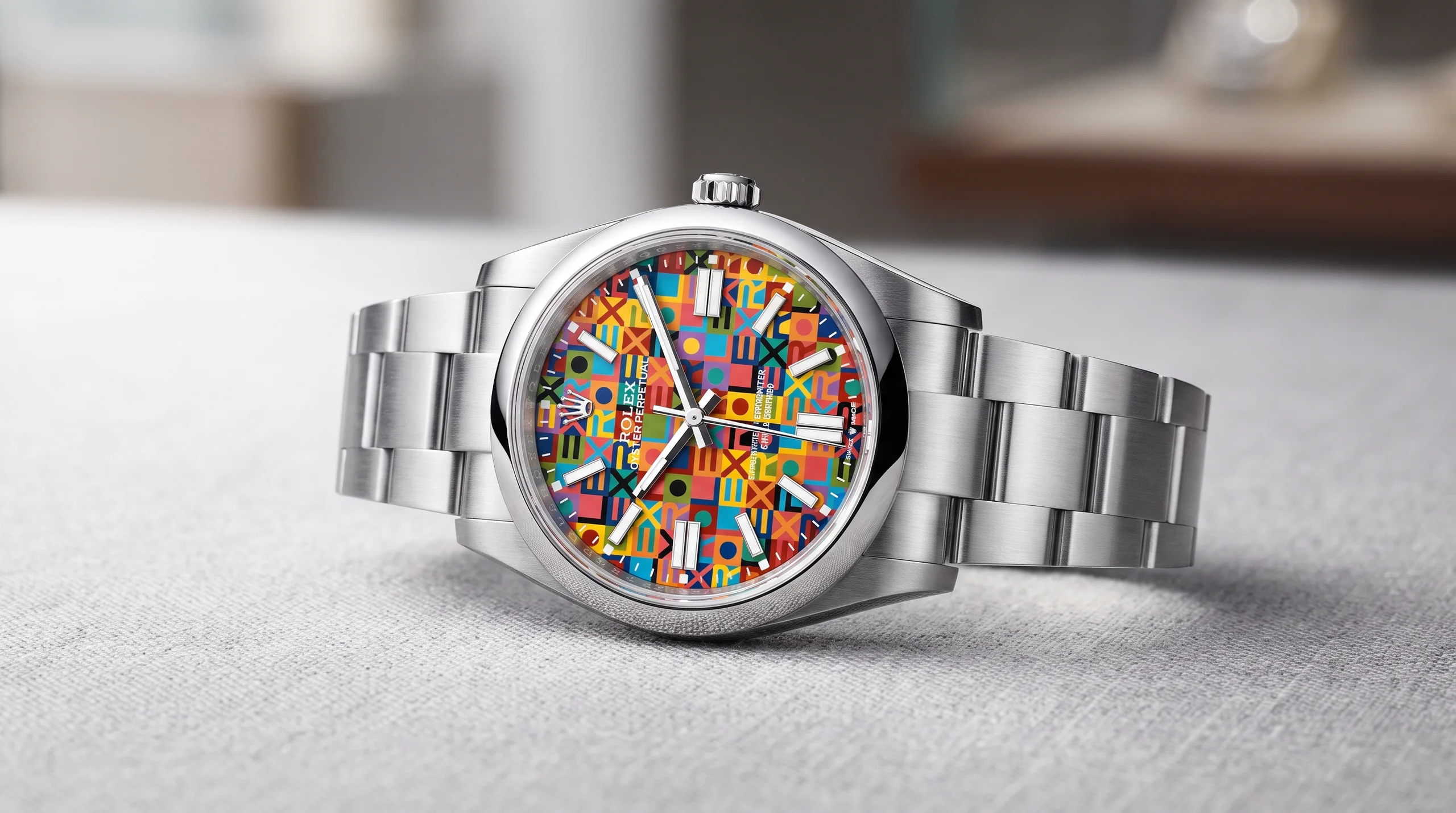 Rolex Oyster Perpetual 36 with multicolored Jubilee mosaic ROLEX dial