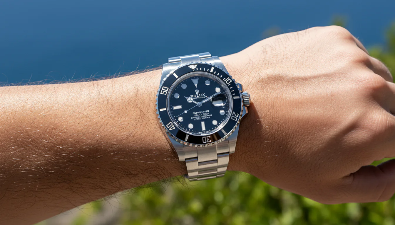 Rolex Submariner 126610LN worn on the wrist outdoors