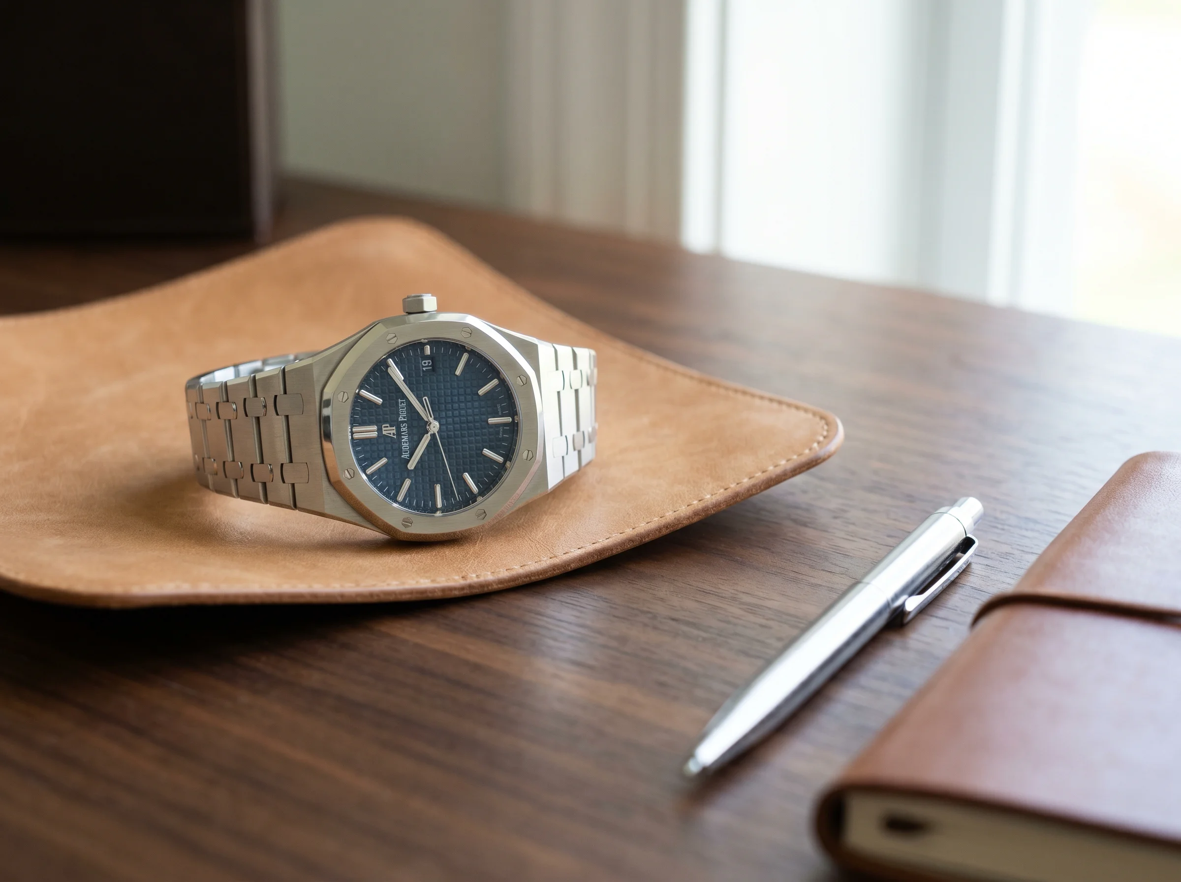 Audemars Piguet Royal Oak Selfwinding reference 15510ST in stainless steel with blue Grande Tapisserie dial and integrated bracelet