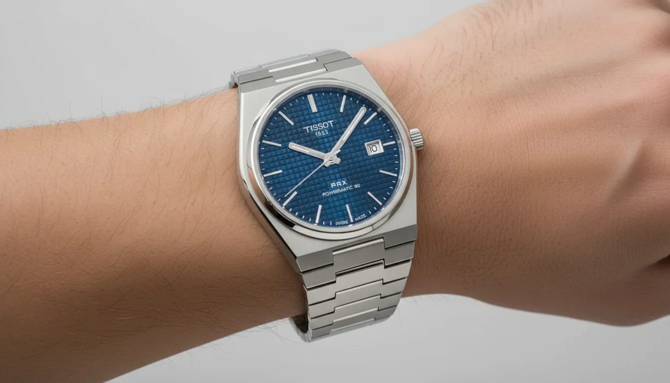 Tissot PRX Powermatic 80 watch worn on the wrist
