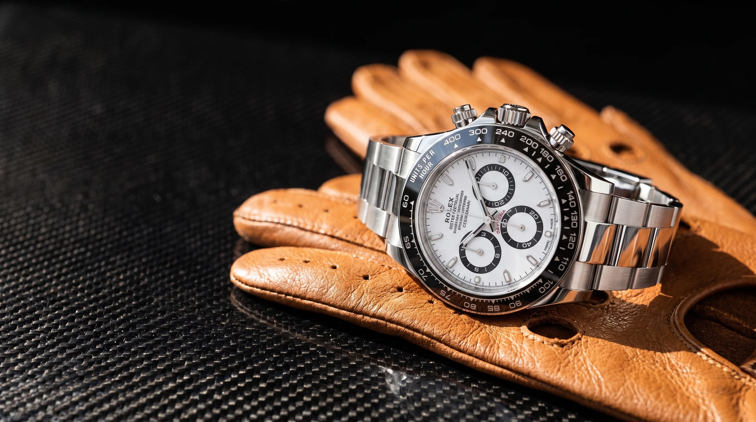 Steel Rolex Daytona 126500LN chronograph with panda dial, one of the most famous chronograph watches