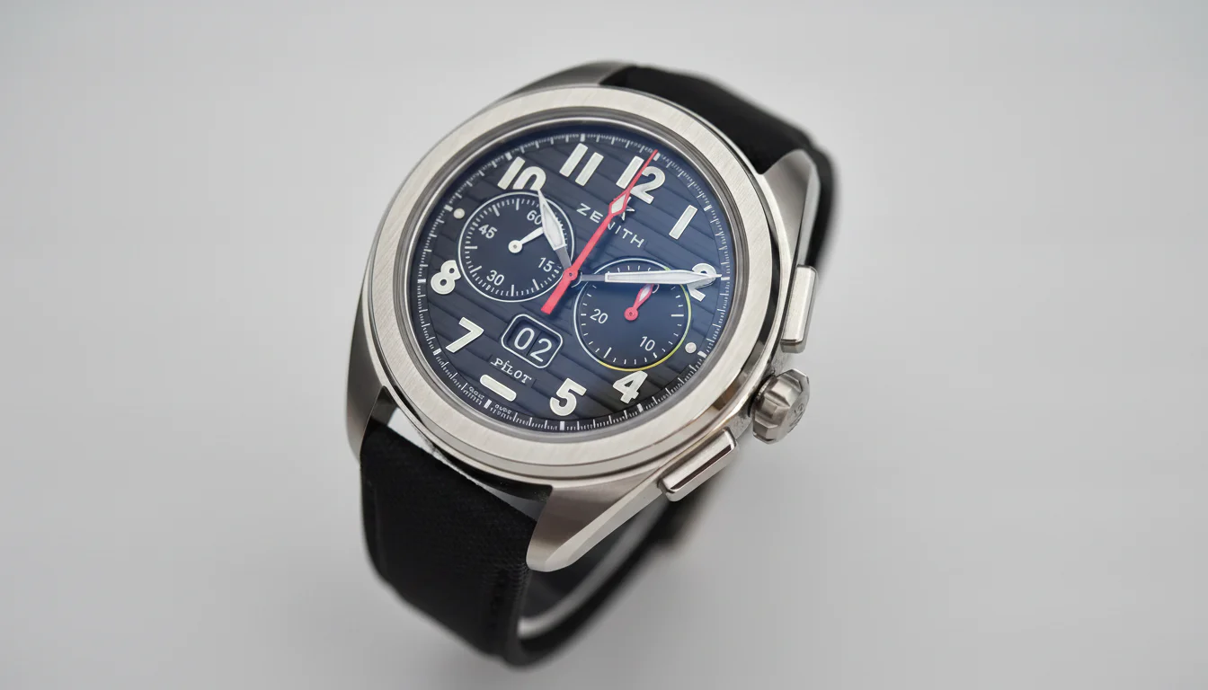Zenith Pilot Big Date Flyback chronograph with black dial and big date window